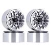52 * 28mm Beadlock 1.9" Alloy Wheel Rim Hub for 1/10 RC Crawler Axial SCX10 90046 Traxxas TRX4 Redcat Gen8-4Pc Gray view 1