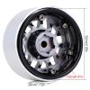 52 * 28mm Beadlock 1.9" Alloy Wheel Rim Hub for 1/10 RC Crawler Axial SCX10 90046 Traxxas TRX4 Redcat Gen8-4Pc Gray view 4
