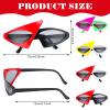 4 Pairs 80s Sunglasses Novelty 80s Asymmetric Funny Glasses Accessories Neon Glasses Hot Pink and Neon Green rock Star Costume Eyewear for Hip Hop Dance Party Favors view 3