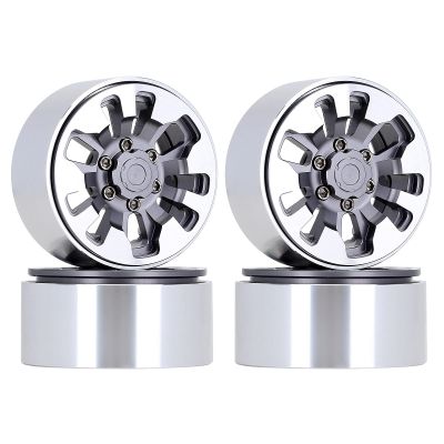 Metal 1.9" Beadlock Alloy Wheel Rim 9-Spokes for 1/10 RC Crawler Traxxas TRX4 Axial SCX10 90046 AXI03007 Redcat Gen8-4Pc Gray