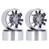 Metal 1.9" Beadlock Alloy Wheel Rim 9-Spokes for 1/10 RC Crawler Traxxas TRX4 Axial SCX10 90046 AXI03007 Redcat Gen8-4Pc Gray view 1