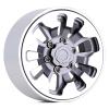 Metal 1.9" Beadlock Alloy Wheel Rim 9-Spokes for 1/10 RC Crawler Traxxas TRX4 Axial SCX10 90046 AXI03007 Redcat Gen8-4Pc Gray view 2