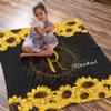Artsadd Custom Blanket for Baby Girls with Name Personalized Blankets with Sunflower for Room Decor Fuzzy and Soft Throw Blanket Birthday Gifts for Kids Adults 50"x60" view 3