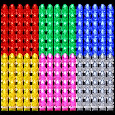 Riakrum 200 Pieces Finger Lights Finger Flashlights LED Lights Flashing Light up Rings Glow Sticks Glow in The Dark Bright for Party Supplies (Colorful)