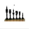 3.7" Artistic English Series Chess Pieces Only | Hand Carved Vintage Chess Set in Ebony Wood | Luxury Chess Pieces | Taj Chess Store view 3