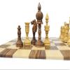 Artistic English Series Chess Pieces Only | Hand Carved Vintage Chess Set in Golden Rosewood | Unique Chess Pieces | Taj Chess Store view 3