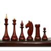 1950's Soviet Latvian Reproduced Weighted Chess Set in Crimson Golden Rosewood | Russian USSR Weighted Chess Pieces | King 4.0" view 4