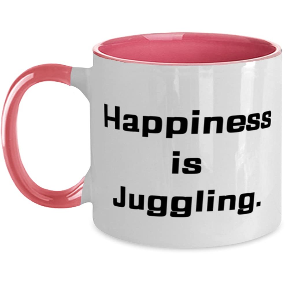 Funny Juggling Two Tone 11oz Mug, Happiness is Juggling, Gifts For Friends, Present From, Cup For Juggling