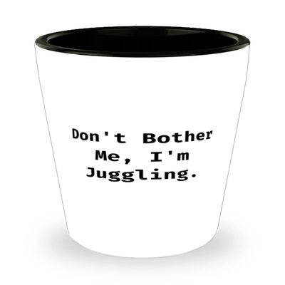 Cool Juggling Gifts, Don't Bother Me, I'm Juggling, Inappropriate Holiday Shot Glass Gifts For Men Women