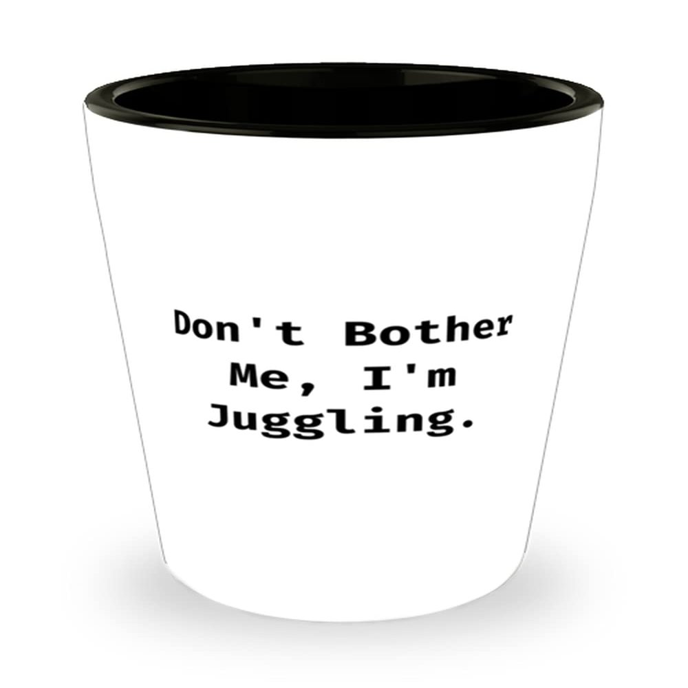 Cool Juggling Gifts, Don't Bother Me, I'm Juggling, Inappropriate Holiday Shot Glass Gifts For Men Women