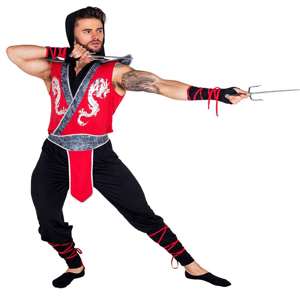 5040 - 6pc Deadly Combat Ninja Small / Black/Red