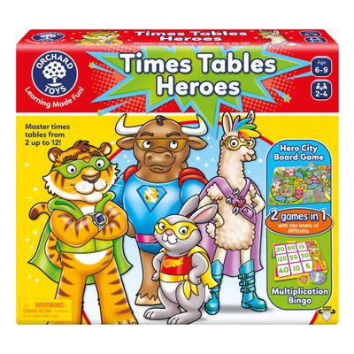 Orchard Toys Moose Games Times Tables Heroes. an exciting Multiplication Game, Superhero Play. for Ages 6-9 and for 2-4 Players