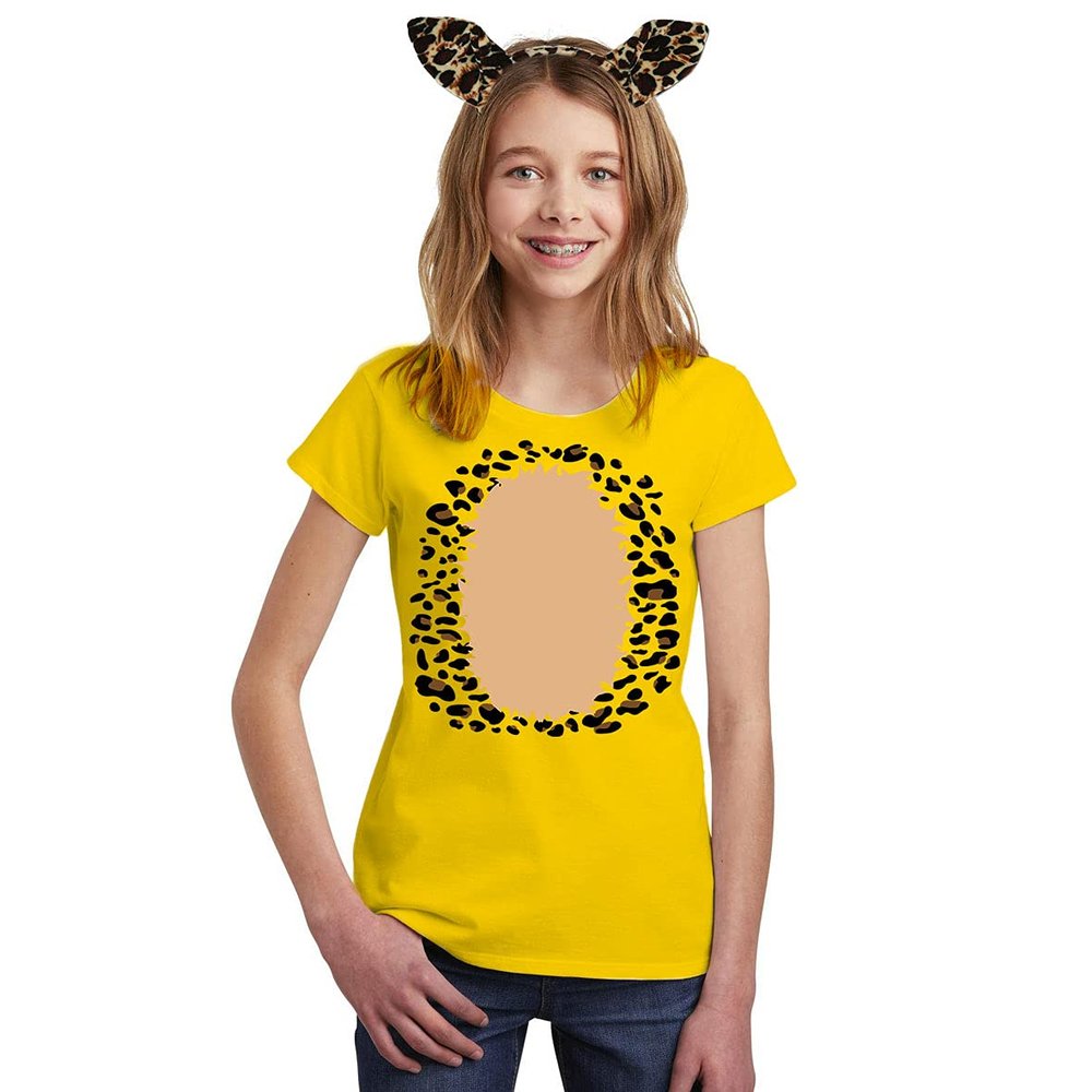 Animal World Halloween Costume Leopard Big Kid Costume T Shirt Leopard Ears Headband X-Large