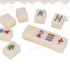 GBPOY Mahjong High-Grade Jade White Crystal Mahjong, 144 Engraved Tiles, Wooden Box, Ages 6+ view 3