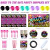 Chengu 176 Pcs 80s Party Decorations - 80s 90s Theme Birthday Party Supplies with Back to the 80's Backdrop Banner Funky Table Cover Tableware Balloons Set for Birthday Hip Pop Cake Toppers view 2