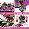 Chengu 176 Pcs 80s Party Decorations - 80s 90s Theme Birthday Party Supplies with Back to the 80's Backdrop Banner Funky Table Cover Tableware Balloons Set for Birthday Hip Pop Cake Toppers view 4