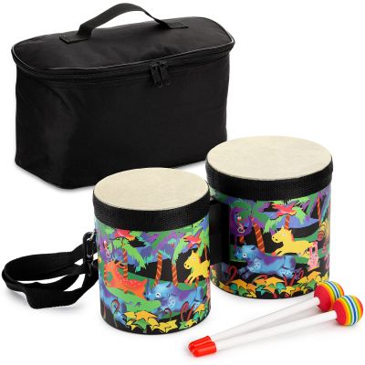 Tosnail 5" and 6" Bongo Drum with Storage Bag and Mallets, Hand Drum Set, Percussion Musical Instrument for Christmas Birthday Gift, Jungle Party Decoration