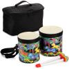 Tosnail 5" and 6" Bongo Drum with Storage Bag and Mallets, Hand Drum Set, Percussion Musical Instrument for Christmas Birthday Gift, Jungle Party Decoration view 1