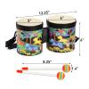 Tosnail 5" and 6" Bongo Drum with Storage Bag and Mallets, Hand Drum Set, Percussion Musical Instrument for Christmas Birthday Gift, Jungle Party Decoration view 2