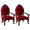 Civaner 2 Pcs Miniature Dollhouse Chair 1:12 Miniature Vintage Red Victorian Furniture Dollhouse Accessories Wooden Carved Single Chairs Vintage Armchair for Sofa Decoration Ornament view 1