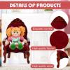 Civaner 2 Pcs Miniature Dollhouse Chair 1:12 Miniature Vintage Red Victorian Furniture Dollhouse Accessories Wooden Carved Single Chairs Vintage Armchair for Sofa Decoration Ornament view 2