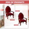 Civaner 2 Pcs Miniature Dollhouse Chair 1:12 Miniature Vintage Red Victorian Furniture Dollhouse Accessories Wooden Carved Single Chairs Vintage Armchair for Sofa Decoration Ornament view 4