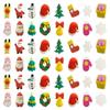 XIAOYU Christmas Erasers Christmas Pencil Erasers 3D Mini Cartoon Puzzle Erasers Set, 48PCS view 1