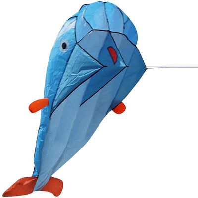 Kites for Kids Kites for The Beach Kites Kids Funny Blue Nylon 3D Huge Dolphin Kite Fun Kids Outdoor Sports Dolphin Flying Kites Toy LSDRALOBBEB 929(Size:Head Width About 1 m)