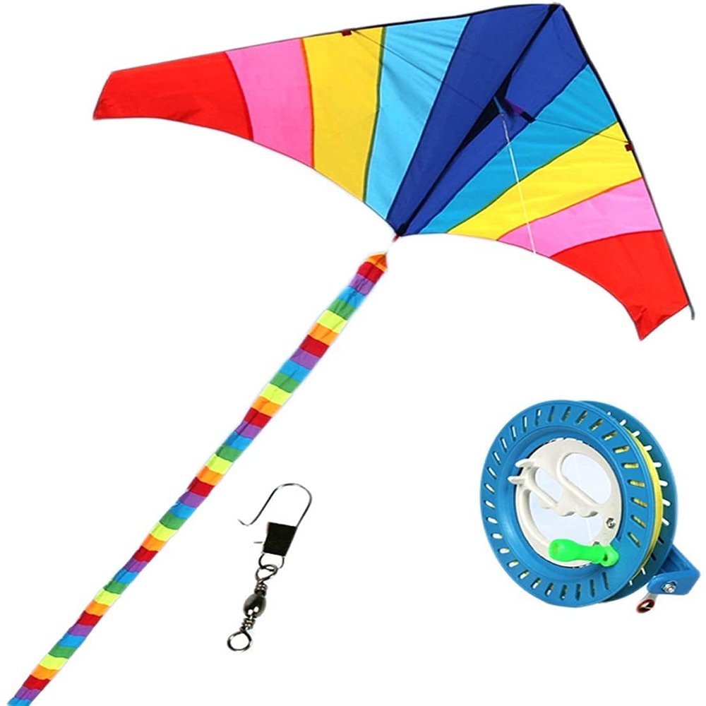Kites for Kids Kites for The Beach Kite for Kids Rainbow Diamond Kite Easy to Fly for Outdoor Games and Beach Activities for Girls and Boys Outdoor Games LSDRALOBBEB 929
