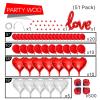 PartyWoo Valentines Balloons, Heart Balloons for Valentines Day Decorations, Valentine Decorations, Valentines Decor 50 Pcs-1287 view 4
