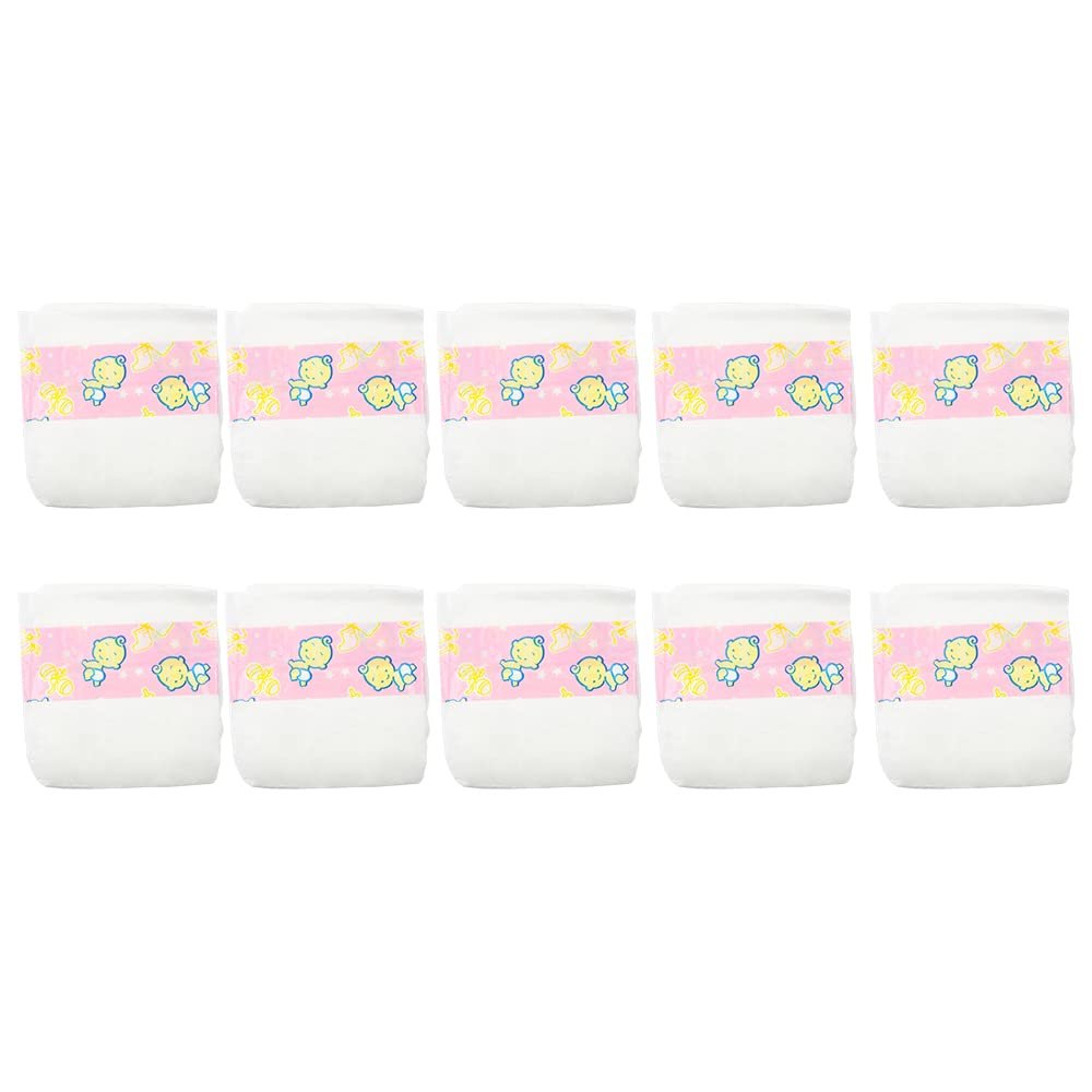 CHAREX Baby Doll Diapers Pack - 10 Pieces Reborn Dolls Diapers Refill, Baby Alive Diapers, 16-24 Inch Baby Doll Accessories Newborn Dipaers Reusable