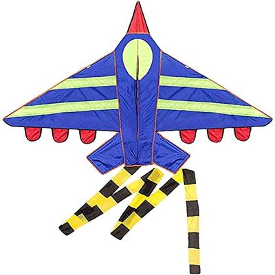 Kites for Kids Kites for The Beach Airplane-Shaped Kite with 300CM Tail,with Kite String Huge Kite for Kids and Adults,Easy to Fly,Easy to Assemble-Blue/Orange LSDRALOBBEB 929(Color:Blue;Size:300M li