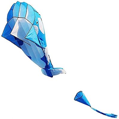 Kites for Kids Kites for The Beach Whale Kite with Tail a Great Way to Enjoy Summer Time Together Suitable for Kids and Adults-Blue/Black LSDRALOBBEB 929(Color:Blue;Size:1200M String)