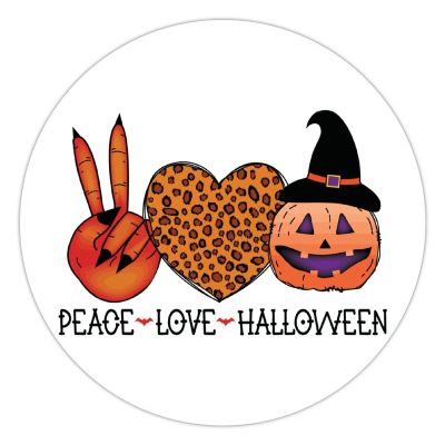 100 Pcs Halloween Stickers for Halloween Peace Love Leopard Stickers Halloween decorations Stickers for Envelope Seals Candy Halloween Party Decorations