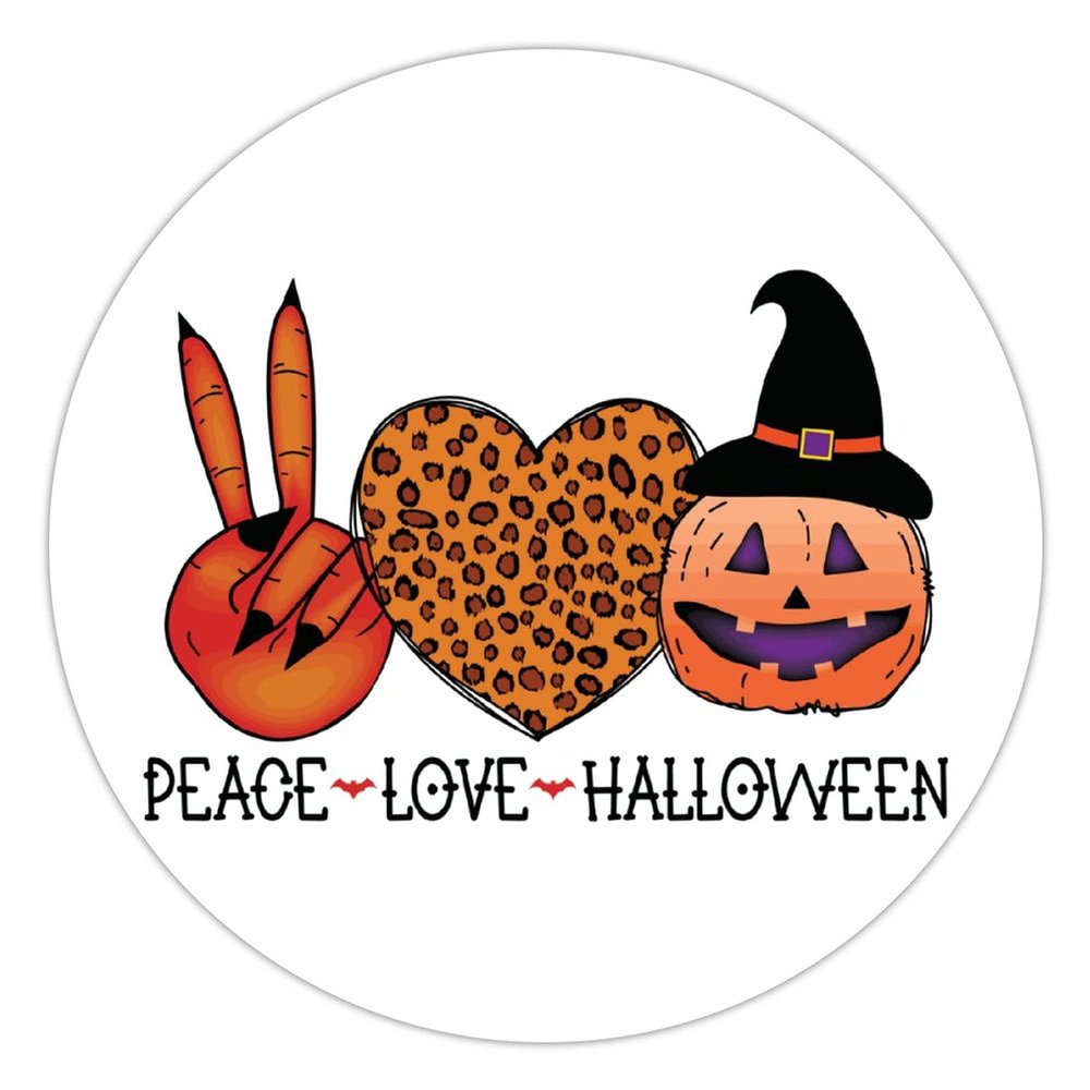 100 Pcs Halloween Stickers for Halloween Peace Love Leopard Stickers Halloween decorations Stickers for Envelope Seals Candy Halloween Party Decorations