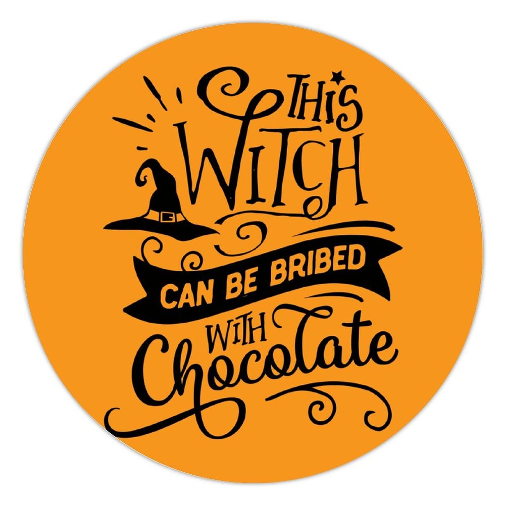 100 Pcs Halloween Stickers for This Witch Can Be Bribed Black Stickers Halloween decorations Stickers for Envelope Seals Candy Halloween Party Decorations