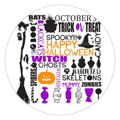 100 Pcs Halloween Stickers for Halloween Word Witch Stickers Halloween decorations Stickers for Envelope Seals Candy Halloween Party Decorations