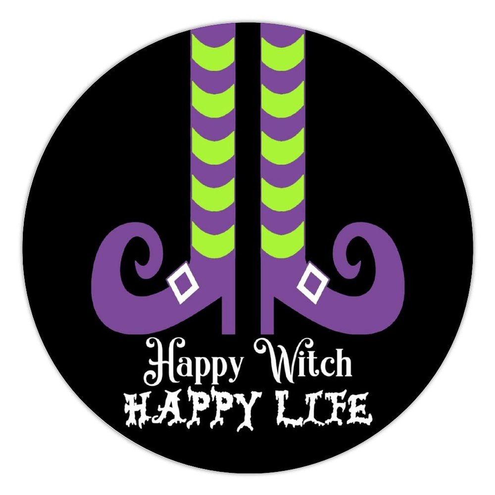 100 Pcs Halloween Stickers for Happy Witch Happy Life White Halloween Witch Stickers Halloween decorations Stickers for Envelope Seals Candy Halloween Party Decorations