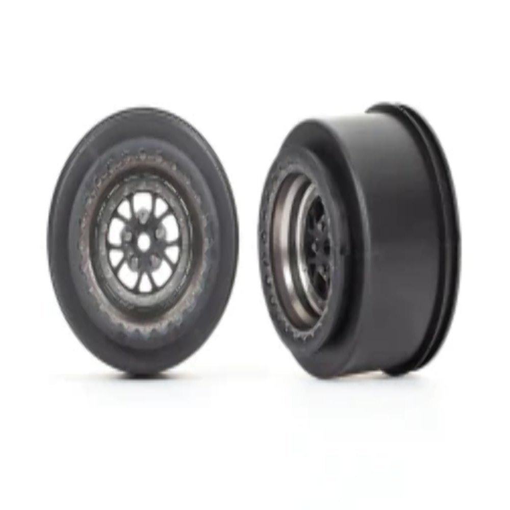 Traxxas 9473A - Wheels, Weld Satin Black Chrome (Rear) (2