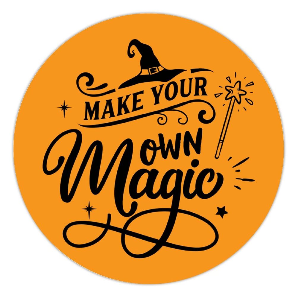 100 Pcs Halloween Stickers for Make Your Own Magic Black Stickers Halloween decorations Stickers for Envelope Seals Candy Halloween Party Decorations