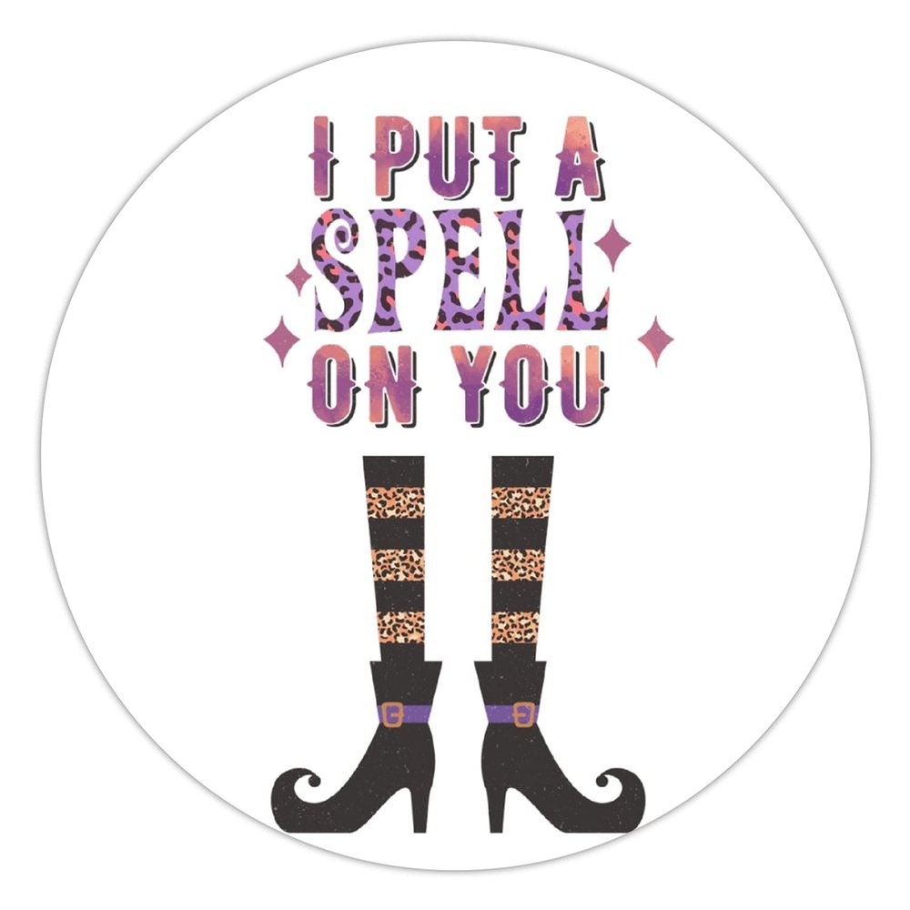 100 Pcs Halloween Stickers for Halloween Pillow I PUT A SPELL ON YOU Witch Boots Stickers Halloween decorations Stickers for Envelope Seals Candy Halloween Party Decorations