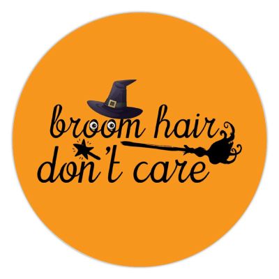 100 Pcs Halloween Stickers for Broom hair don't care funny halloween Lettering Stickers Halloween decorations Stickers for Envelope Seals Candy Halloween Party Decorations