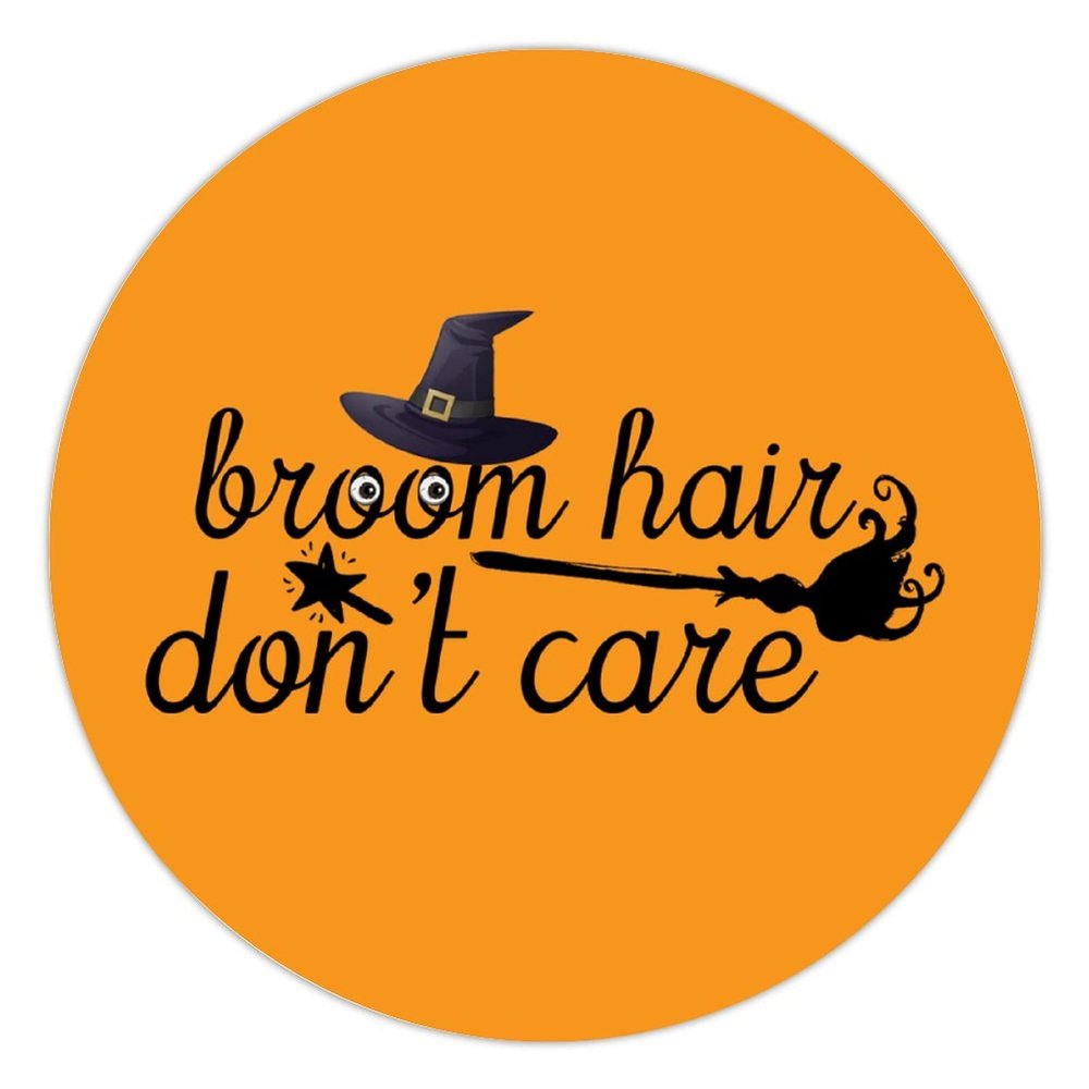 100 Pcs Halloween Stickers for Broom hair don't care funny halloween Lettering Stickers Halloween decorations Stickers for Envelope Seals Candy Halloween Party Decorations