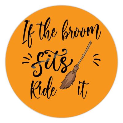 100 Pcs Halloween Stickers for If The Broom Fits Ride It Stickers Halloween decorations Stickers for Envelope Seals Candy Halloween Party Decorations