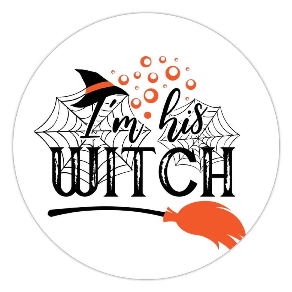 100 Pcs Halloween Stickers for I'm His Witch Stickers Halloween decorations Stickers for Envelope Seals Candy Halloween Party Decorations