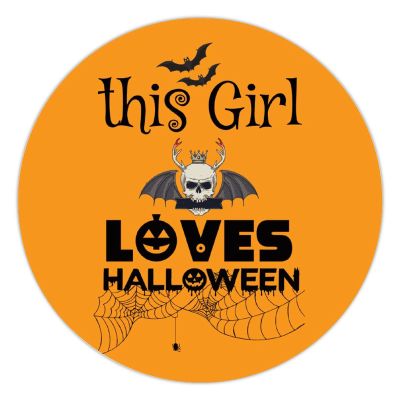 100 Pcs Halloween Stickers for This Girl Loves Halloween Funny Halloween Quote Stickers Halloween decorations Stickers for Envelope Seals Candy Halloween Party Decorations