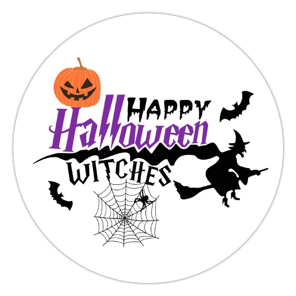 100 Pcs Halloween Stickers for Happy Halloween Witches Typography Halloween Stickers Halloween decorations Stickers for Envelope Seals Candy Halloween Party Decorations