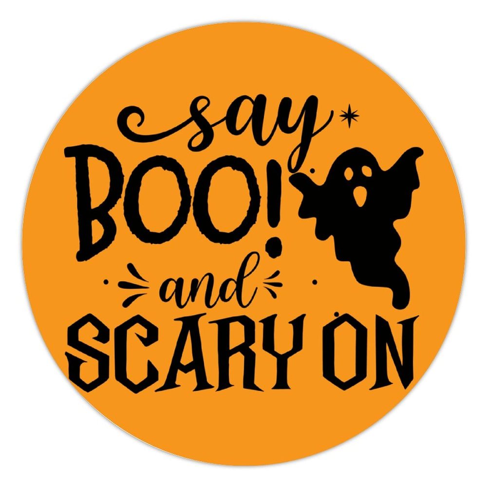 100 Pcs Halloween Stickers for Say Boo And Scary On Stickers Halloween decorations Stickers for Envelope Seals Candy Halloween Party Decorations