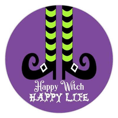 100 Pcs Halloween Stickers for Happy Witch Happy Life White Halloween Witch Stickers Halloween decorations Stickers for Envelope Seals Candy Halloween Party Decorations