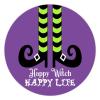100 Pcs Halloween Stickers for Happy Witch Happy Life White Halloween Witch Stickers Halloween decorations Stickers for Envelope Seals Candy Halloween Party Decorations view 1